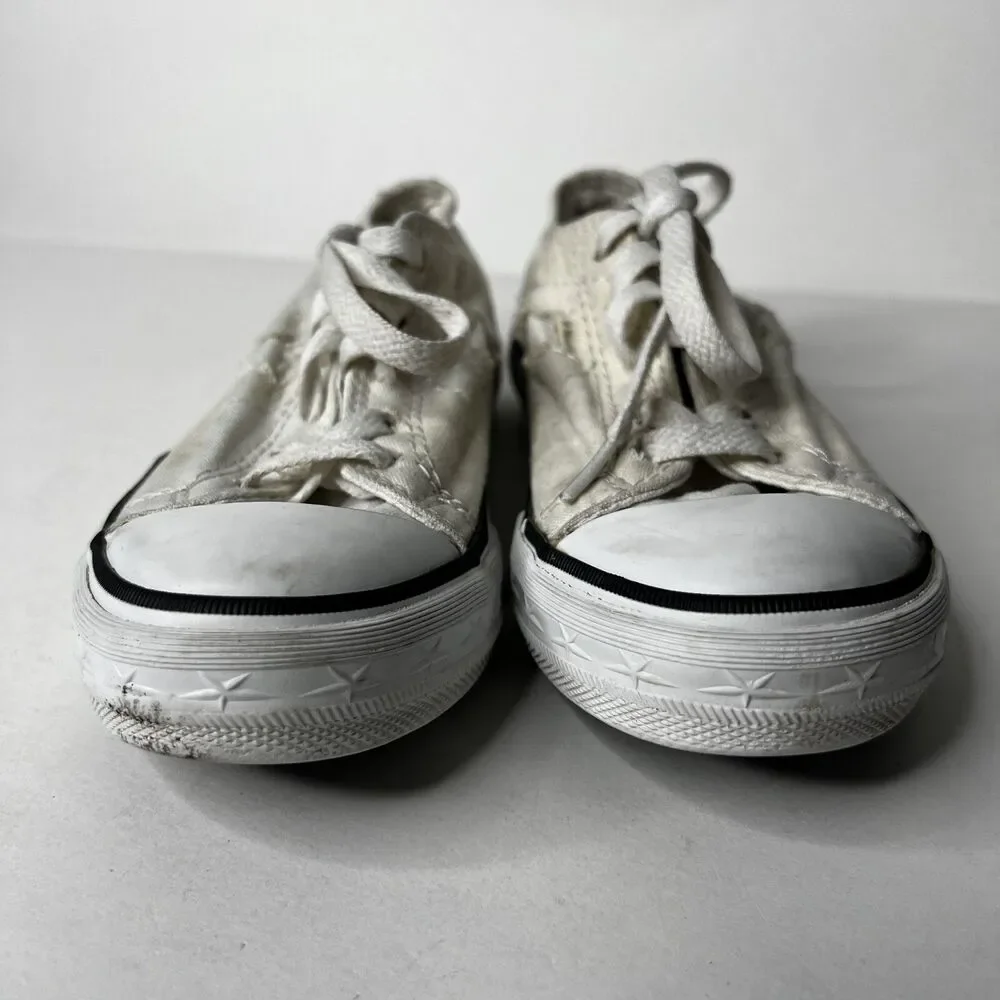Converse All star Low Top Sneaker Ivory Star Distressed Junior Little Kid 13